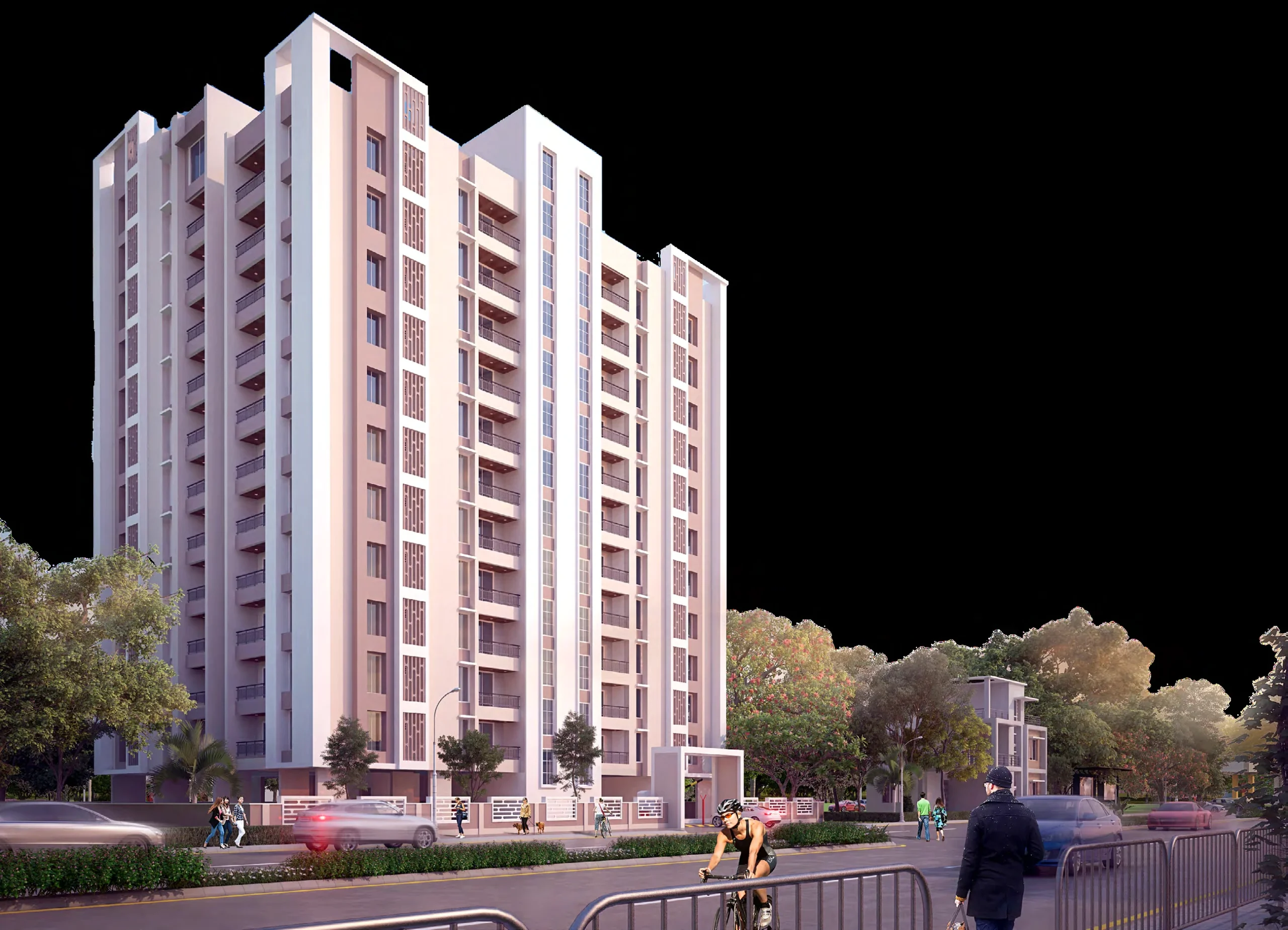 Castles Paradise 3BHK Resale Elevation & Floor Plan