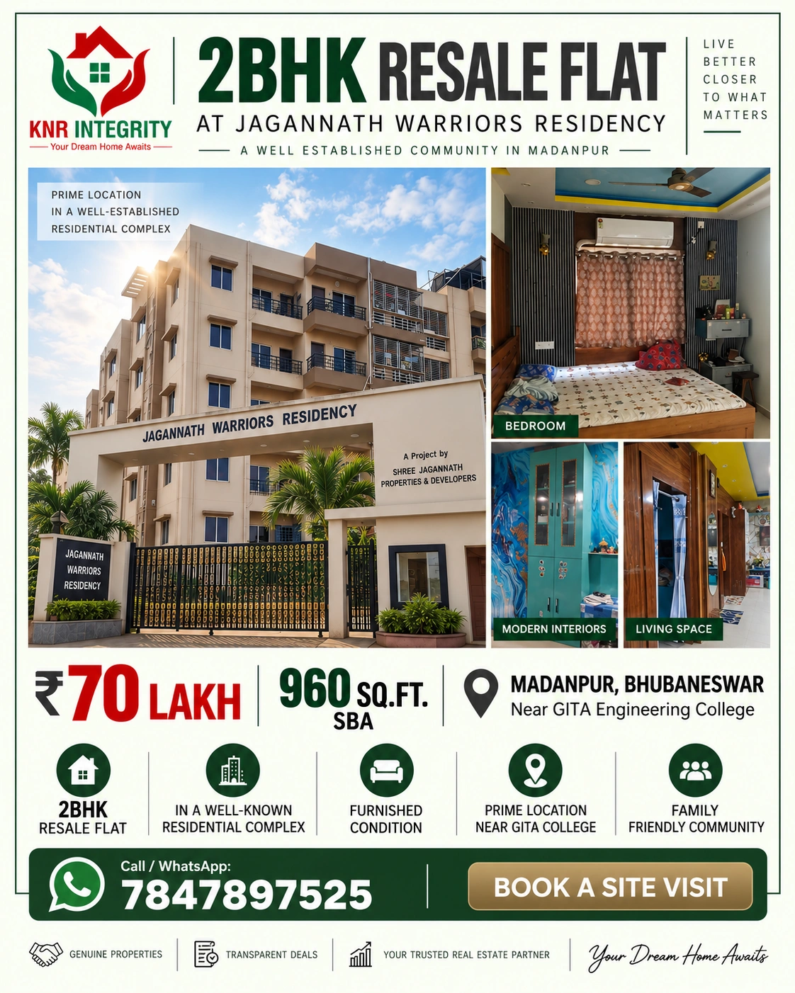 Jagannath Warriors Residency 2BHK Resale Flat Render 2