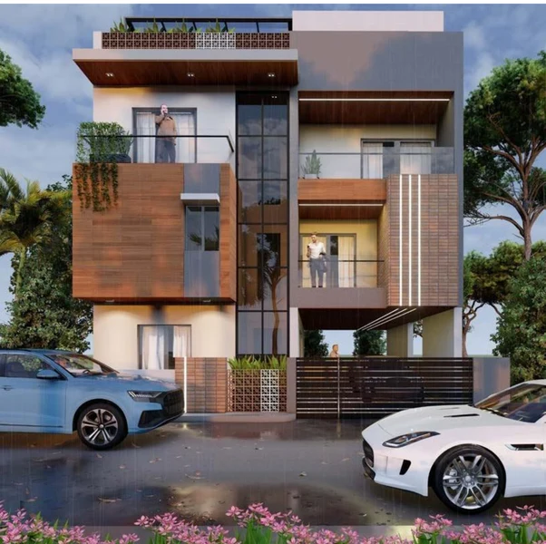 The Harmonious Haven Official 3-Story Triplex Facade Rasulgarh